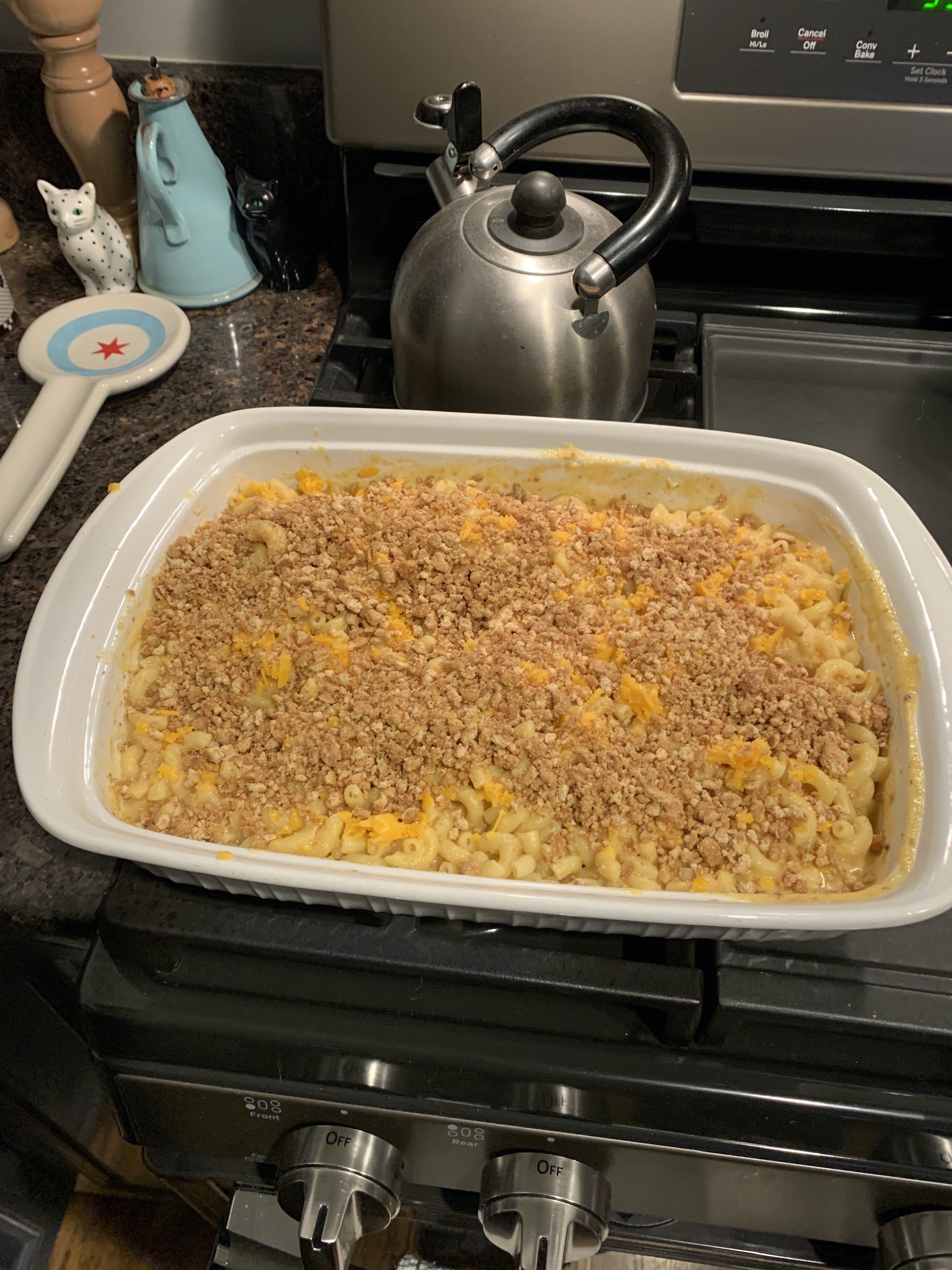 Pre-bakec mac and cheeese